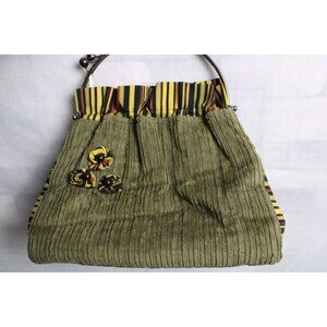 Colorful Vintage Bag With Metal Handles And Unique Textures